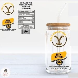 16oz Yellowstone Glass Cup